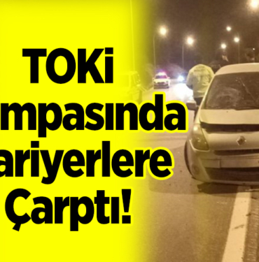 TOKİ Rampasında Bariyerlere Çarptı!