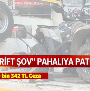 ATV aracıyla emniyetin önünde drift attı!