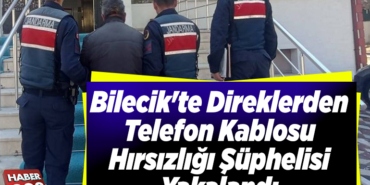 Bilecik'te direklerden telefon kablosu hırsızlığı şüphelisi yakalandı