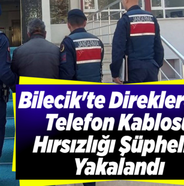 Bilecik'te direklerden telefon kablosu hırsızlığı şüphelisi yakalandı