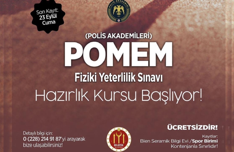 BİLECİK BELEDİYESİ POMEM KURSU BAŞLIYOR