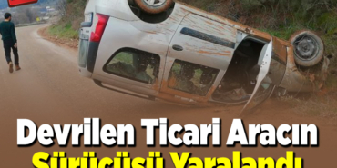 Devrilen Ticari Aracın Sürücüsü Yaralandı