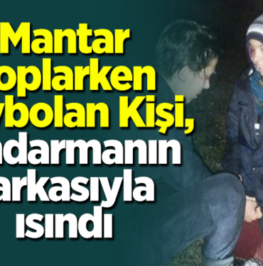 Mantar toplarken kaybolan vatandaş, jandarmanın parkasıyla ısındı