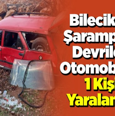 Bilecik'te Şarampole Devrilen Otomobilde 1 Kişi Yaralandı!