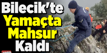 Bilecik'te yamaçta mahsur kaldı