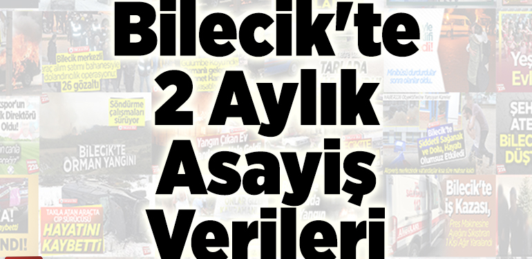 Bilecik’te 2 aylık asayiş verileri
