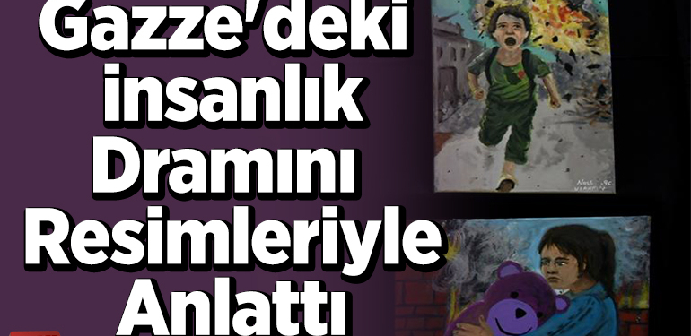 Bilecik’te lise öğrencileri Gazze’deki insanlık dramını resimleriyle anlattı
