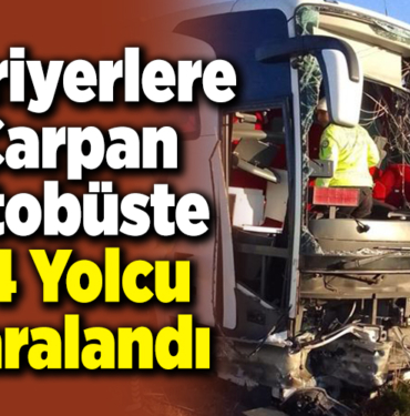 Kontrolden çıkan otobüsteki 14 yolcu yaralandı