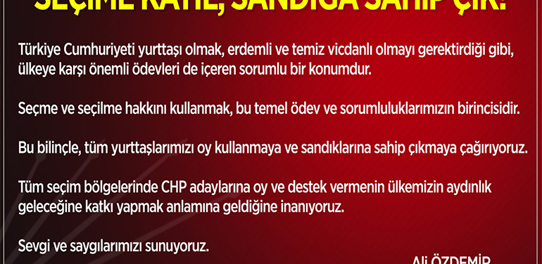 SEÇİME KATIL, SANDIĞA SAHİP ÇIK!