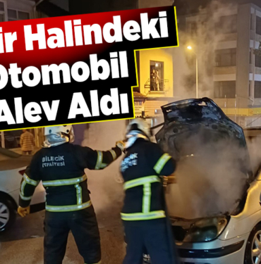 Seyir halindeki otomobil alev aldı
