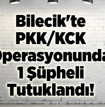 Bilecikte PKKKCK operasyonunda 1 şüpheli tutuklandı