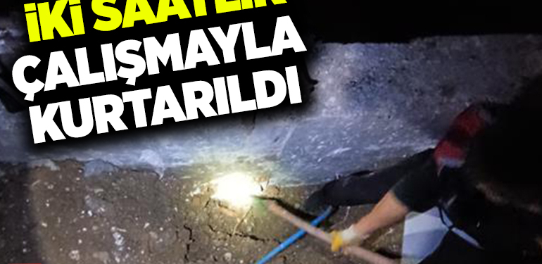 İKİ SAATLİK ÇALIŞMAYLA KURTARILDI
