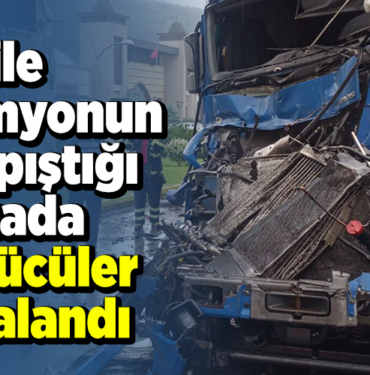 Tır ile kamyonun çarpıştığı kazada sürücüler yaralandı