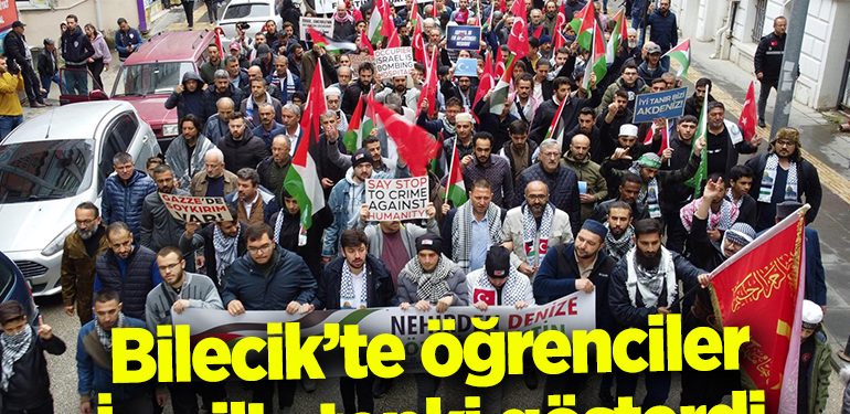 Bilecik’te öğrenciler İsrail’e tepki gösterdi