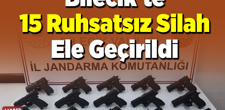 Bilecik’te 15 ruhsatsız silah ele geçirildi