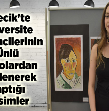 Bilecik'te üniversite öğrencilerinin ünlü tablolardan esinlenerek yaptığı resimler sergileniyor