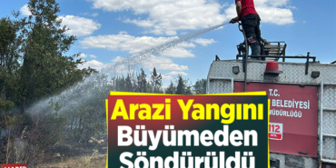 Arazi yangını büyümeden söndürüldü