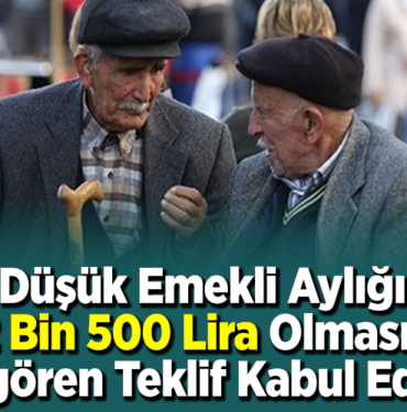 En düşük emekli aylığının 12 bin 500 lira olmasını öngören teklif kabul edildi