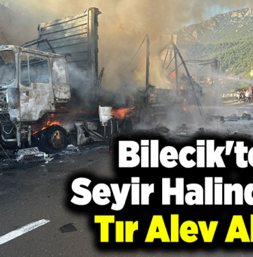 Bilecik'te seyir halindeki tır alev aldı