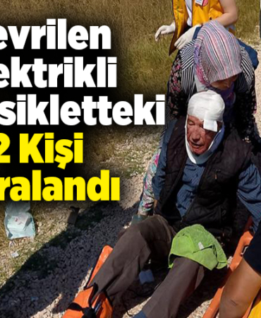 Devrilen elektrikli motosikletteki 2 kişi yaralandı