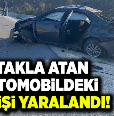 Devrilen otomobildeki 4 kişi yaralandı