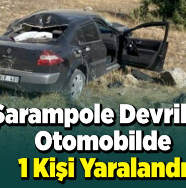Şarampole devrilen otomobilde 1 kişi yaralandı