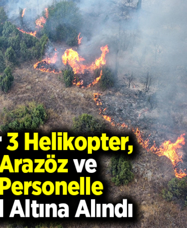 alevleri 3 helikopter, 30 arazöz ve 123 personelle kontrol altına aldı