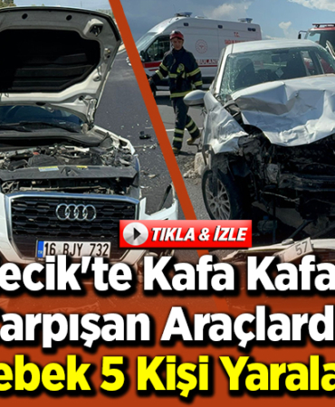 Bilecik'te kafa kafaya çarpışan araçlarda 1'i bebek 5 kişi yaralandı