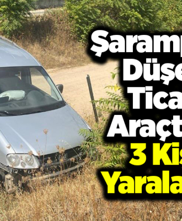 Şarampole düşen ticari araçtaki 3 kişi yaralandı