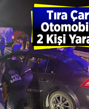 Tıra çarpan otomobildeki 2 kişi yaralandı