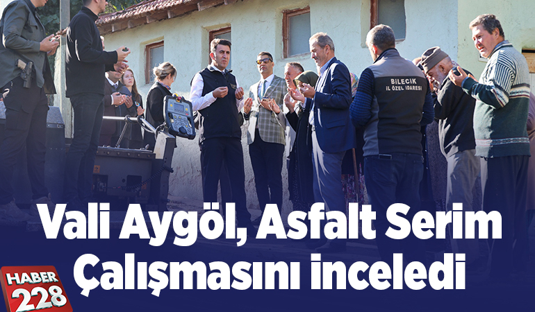 Bilecik Valisi Aygöl, asfalt serim çalışmasını inceledi