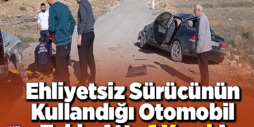Ehliyetsiz sürücünün kullandığı otomobil takla attı, 1 yaralı!