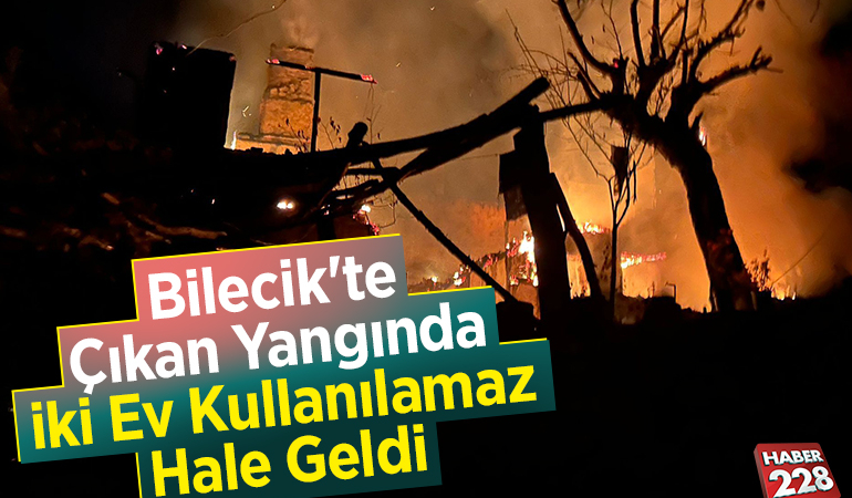 Bilecik’te çıkan yangında iki ev kullanılamaz hale geldi