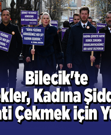 Bilecik'te erkekler, kadına şiddette dikkati çekmek için yürüdü