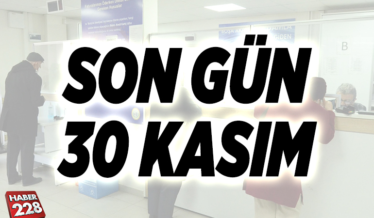 VERGİ TAKSİTLERİ İÇİN SON TARİH 30 KASIM