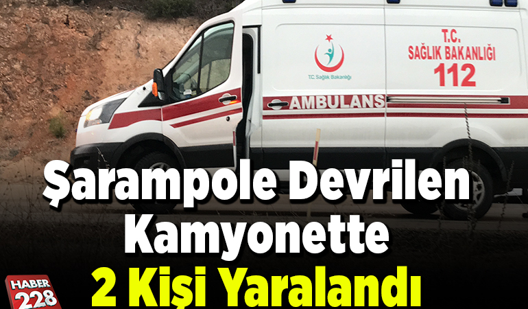 Bilecik’te şarampole devrilen kamyonette 2 kişi yaralandı