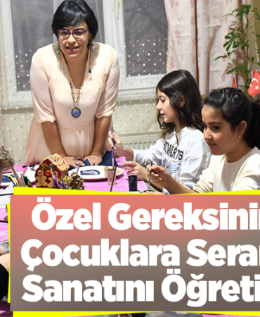 Özel gereksinimli çocuklara seramik sanatını öğretiyor
