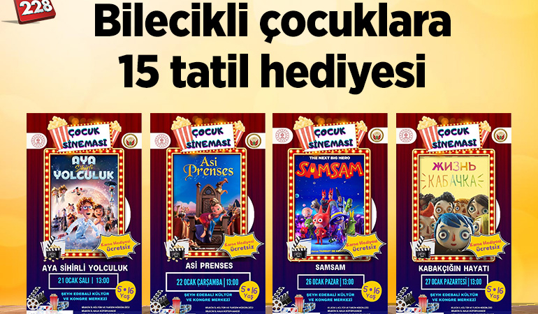 Bilecikli çocuklara 15 tatil hediyesi
