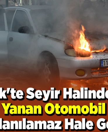 Bilecik'te seyir halindeyken yanan otomobil kullanılamaz hale geldi
