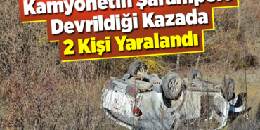 Kamyonetin şarampole devrildiği kazada 2 kişi yaralandı