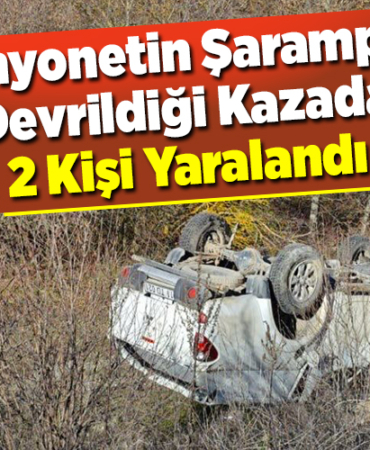 Kamyonetin şarampole devrildiği kazada 2 kişi yaralandı