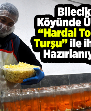 Bilecik'in köyünde üretilen hardal tohumlu turşu ile ihracata hazırlanıyorlar