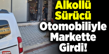 Bilecik'te alkollü sürücünün otomobiliyle çarptığı markette hasar oluştu