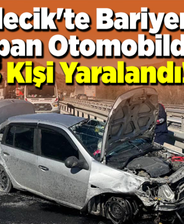 Bilecik'te bariyere çarpan otomobildeki 3 kişi yaralandı