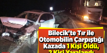 Bilecik'te tır ile otomobilin çarpıştığı kazada 1 kişi öldü, 2 kişi yaralandı