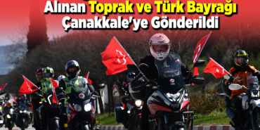 Ertuğrul Gazi Türbesi'nden alınan toprak ve Türk bayrağı Çanakkale'ye gönderildi