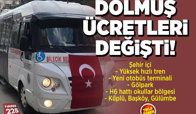 YENİ HALK DOLMUŞU ÜCRET TARİFESİ DEĞİŞTİ!