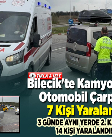 Bilecik'te kamyonet ile otomobilin çarpışması sonucu 7 kişi yaralandı