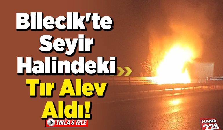 Bilecik’te seyir halindeki tır alev aldı