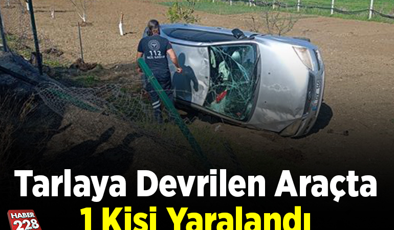 Tarlaya Devrilen Araçta 1 Kişi Yaralandı